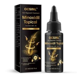 Minoxidil for Men & Women, With Biotin, Batana Oil, Rosemary Essential Oil, Effective Hair Loss Solution, Hair Loss Treatment for Hair Regrowth, Non-Greasy 5% Minoxidil - 60ml(Single Bottle Serum)