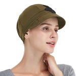 Bamboo Fashion Hat for Woman Daily Use with Brim Visor, Hats for Cancer Chemo Patients Women (Green Olive)