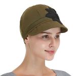 Bamboo Fashion Hat for Woman Daily Use with Brim Visor, Hats for Cancer Chemo Patients Women (Green Olive)