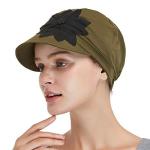 Bamboo Fashion Hat for Woman Daily Use with Brim Visor, Hats for Cancer Chemo Patients Women (Green Olive)