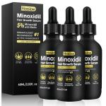 5% Minoxidil for Men and Women Hair Growth Treatment,Topical Minoxidil for Beard Growth, Hair Regrowth Serum for Scalp Hair Loss and Thinning, with Biotin (3Pack)