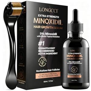5% Minoxidil Hair Growth Serum for Women: Extra Strength Hair Loss Treatment with Biotin for Thinning Hair - Regrowth Topical Solution to Restore Follicle Health & Thicker Results