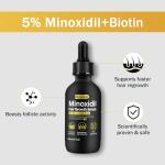 5% Minoxidil for Men and Women Hair Growth Treatment,Topical Minoxidil for Beard Growth, Hair Regrowth Serum for Scalp Hair Loss and Thinning, with Biotin (3Pack)