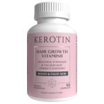 Kerotin Hair Growth Vitamins, Biotin Supplement, DHT Blocker, Collagen Stimulator, for Hair Loss Support, Nail & Skin Care, Includes Saw Palmetto, Vitamin D3 & More - 60 Pills (1 Month Supply)