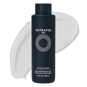 Nutrafol Men's Shampoo and Conditioner 2-in-1, Cleanses, Hydrates, Unclogs Pores, Improves Hair Volume & Strength, Physician-formulated for Thinning Hair, Color Safe, Sulfate Free - 8.1 Fl Oz Bottle