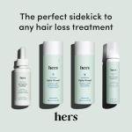 hers triple threat shampoo for hair that feels and looks thicker and stronger with biotin, saw palmetto, pumpkin seed oil, lightly scented with rose, helps control hair shedding, 2 pack, 6.4oz