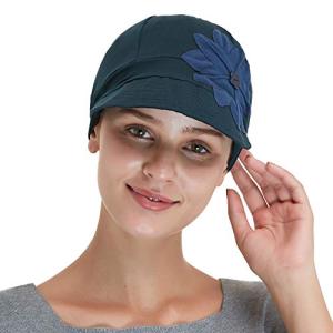 Bamboo Fashion Hat for Woman Daily Use with Brim Visor, Hats for Cancer Chemo Patients Women (Teal Dark)