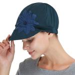 Bamboo Fashion Hat for Woman Daily Use with Brim Visor, Hats for Cancer Chemo Patients Women (Teal Dark)