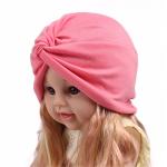 Qhome Fashion Soft Cotton Kids Turban Chemo Hat Hair Covering Hijab Girls Beanie Twist Head Wrap Tjm-163k-gray