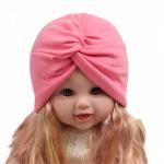 Qhome Fashion Soft Cotton Kids Turban Chemo Hat Hair Covering Hijab Girls Beanie Twist Head Wrap Tjm-163k-gray