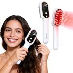 Hair Growth Comb - Blue & Red Light Hair Growth Device for Men & Women - Add Your Favorite Serum/Oil, Easy to Use, Compact & Portable