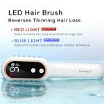 Hair Growth Comb - Blue & Red Light Hair Growth Device for Men & Women - Add Your Favorite Serum/Oil, Easy to Use, Compact & Portable