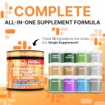 Clean Nutra Pumpkin Seed Oil Capsules + Saw Palmetto Biotin Collagen Keratin MSM Folate Hyaluronic Acid Supplements B12 Zinc Hair Supplement for Women Men Iodine 5-MTHF B-12 Vitamin B9-60 Pills