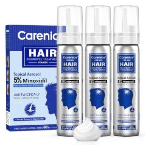 5% Topical Minoxidil Foam, Aerosol Minoxidil for Men, Infused with Biotin, Hair Growth Treatment, Supports Thicker and Fuller Hair & Beard Unscented (Minoxidil Foam, 6.33oz, 3 Months Supply)