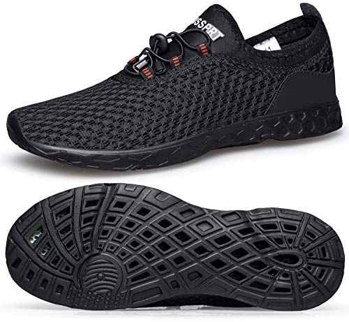 Men's Quick-Dry Aqua Sports Shoes - Black, Size 11