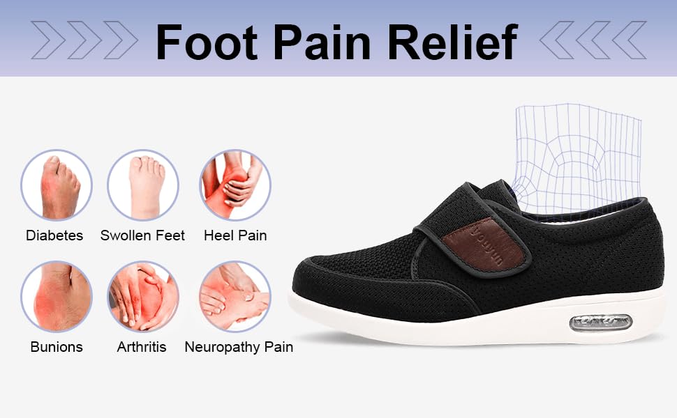 Men's Adjustable Width Diabetic Walking Sneakers