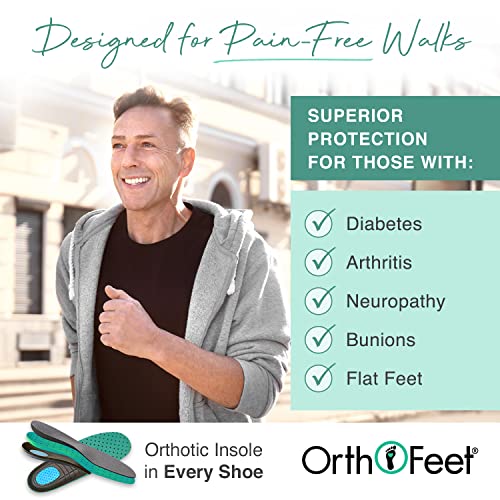 Orthofeet Men's Black Knit Lava Sneakers - Size 12