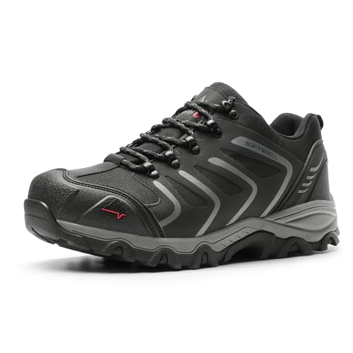 NORTIV 8 Men's Waterproof Hiking Shoes - Black/Grey