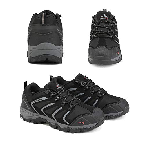 NORTIV 8 Men's Waterproof Hiking Shoes - Black/Grey