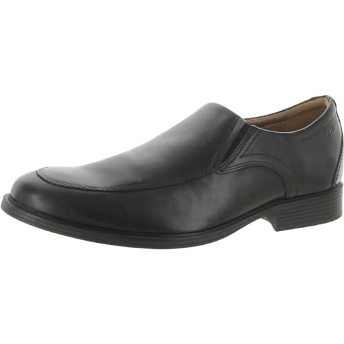 Clarks Black Leather Wide Oxford Shoes for Men
