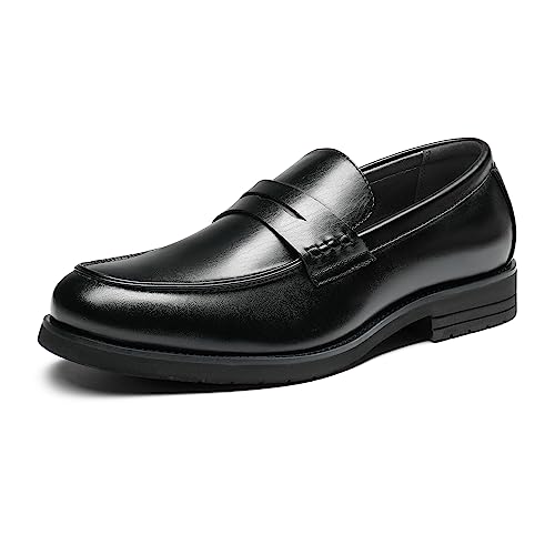 Bruno Marc Black Penny Loafers, Men's Size 9.5