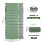 Zippy Goose Camping Sleeping Pad - Camping Mattress, 4" Thick Ultra-Light, Pillow Built in Foot Pump, Thickened and Silent Anti-air Leakage, Hiking Camping, Family Trips Green