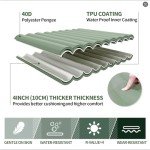 Zippy Goose Camping Sleeping Pad - Camping Mattress, 4" Thick Ultra-Light, Pillow Built in Foot Pump, Thickened and Silent Anti-air Leakage, Hiking Camping, Family Trips Green