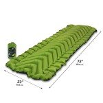 KLYMIT Static V2 Inflatable Sleeping Pad | Portable, Ultralight, Easy to Inflate, Foldable Air Bed for Camping, Backpacking & Hiking — Green