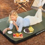 CYMULA Self Inflating Double Sleeping Pad, 4in Ultra-Thick Foam Camping Mattress 2 Person with Air Pump Sack Floor Bed for Adults Inflatable Sleeping Mat Camping Essentials for Travel, Army Green