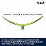 ENO SingleNest Hammock - Lightweight, 1 Person Portable Hammock - for Camping, Hiking, Backpacking, Travel, a Festival, or The Beach - Grey/Chartreuse