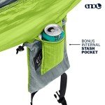 ENO SingleNest Hammock - Lightweight, 1 Person Portable Hammock - for Camping, Hiking, Backpacking, Travel, a Festival, or The Beach - Grey/Chartreuse