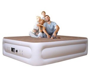 Etto Air Mattress Queen with Built in Pump, 18 inch Luxury Double High Air Bed Fast Inflation/Deflation, Portable Inflatable Blow up Mattress with Carry Bag for Camping, Home&Guests, 650lb MAX