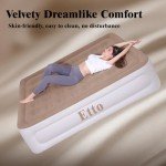 Etto Air Mattress Queen with Built in Pump, 18 inch Luxury Double High Air Bed Fast Inflation/Deflation, Portable Inflatable Blow up Mattress with Carry Bag for Camping, Home&Guests, 650lb MAX