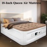 Etto Air Mattress Queen with Built in Pump, 18 inch Luxury Double High Air Bed Fast Inflation/Deflation, Portable Inflatable Blow up Mattress with Carry Bag for Camping, Home&Guests, 650lb MAX