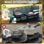 Swonder Portable 2-Burner Camping Stove with Windscreen - 17,500 BTU Propane Stove, Foldable Design, Adjustable Flame Control, Stainless Steel Construction, Includes Waterproof Carry Bag