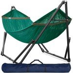 Tranquillo Double Hammock with Stand Included for 2 Persons/Foldable Hammock Stand 600 lbs Capacity Portable Case - Inhouse, Outdoor, Camping, Peacock