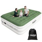 Zearna 2025 Upgraded Queen Air Mattress with Built in Pump，16'' Comfort Blow up Mattress, Quiet Surface Portable Inflatable Mattress, Air Bed with Storage Bag for Guests, Home, Camping, 660 lbs Max