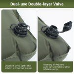 Elegear Double Sleeping Pad for Camping, 4.7" Ultra-Thick Self Inflating Camping Pad 2 Person with Pillow Built-in Foot Pump, Portable Camping Sleeping Mat for Backpacking Hiking Tent(Army Green Full)