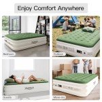 Zearna 2025 Upgraded Queen Air Mattress with Built in Pump，16'' Comfort Blow up Mattress, Quiet Surface Portable Inflatable Mattress, Air Bed with Storage Bag for Guests, Home, Camping, 660 lbs Max