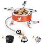 Odoland 9000W Portable Camping Stove Lightweight Camp Stove Collapsible Backpacking Stove with EVA Box for Outdoor Camping Cooking Hiking and Picnic