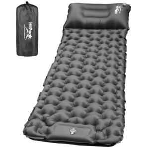 HiiPeak Sleeping Pad for Camping- Ultralight Inflatable Sleeping Mat with Built-in Foot Pump & Pillow, Upgraded Compact Camping Air Mattress for Camping, Backpacking, Hiking