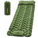 KingCamp Sleeping Pads for Camping, Self Inflating Camping Mattress with Built-in Foot Pump, Connectable Durable Inflatable Sleeping Mat with Pillow, Compact Camping Air Mattress for Camping Hiking