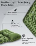 KingCamp Sleeping Pads for Camping, Self Inflating Camping Mattress with Built-in Foot Pump, Connectable Durable Inflatable Sleeping Mat with Pillow, Compact Camping Air Mattress for Camping Hiking