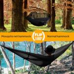 NATUREFUN Camping Hammock with Net | 300kg Load Capacity,(300 x 200 cm) Breathable,Quick-Drying Parachute Nylon Travel Hammock | 2 x Premium Carabiners,4 x Slings Included | Outdoor Indoor Garden