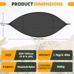 NATUREFUN Camping Hammock with Net | 300kg Load Capacity,(300 x 200 cm) Breathable,Quick-Drying Parachute Nylon Travel Hammock | 2 x Premium Carabiners,4 x Slings Included | Outdoor Indoor Garden