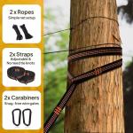 NATUREFUN Camping Hammock with Net | 300kg Load Capacity,(300 x 200 cm) Breathable,Quick-Drying Parachute Nylon Travel Hammock | 2 x Premium Carabiners,4 x Slings Included | Outdoor Indoor Garden