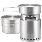 Solo Stove Campfire 2 Pot Set Combo - 4+ Person Wood Burning Camping Stove | Outdoor Kitchen Kit for Backpacking Camping Survival | NO Batteries or Liquid Fuel Gas Canister Required