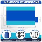 Camping Hammock Lightweight, Portable Hammocks Parachute Hammock with Two Tree Straps, Single or Double Travel Swing Nylon Camp Hammocks, Outdoor Essentials for Beach Backpacking Hiking, Blue
