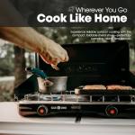 GasOne Portable Camping Stove – Double Propane Stove with Auto Twist Turn Ignition – 22,000 BTU Camping Cooktop with 2 Burners and Wind Guard – Ideal for Tailgating, Fishing, Travel