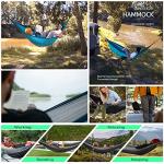 Hammock Camping, Portable Single/Double Hammocks for Outdoor Hiking Travel Backpacking - 210D Nylon Hammock Swing for Backyard & Garden (Green/Khaki)